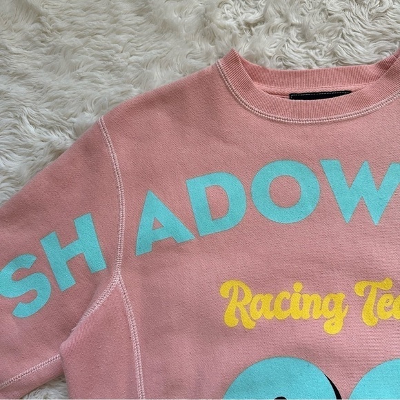 Shadow Hill Sweater Icy Peach Racing Crewneck Long Sleeve Pink XS - Picture 6 of 11